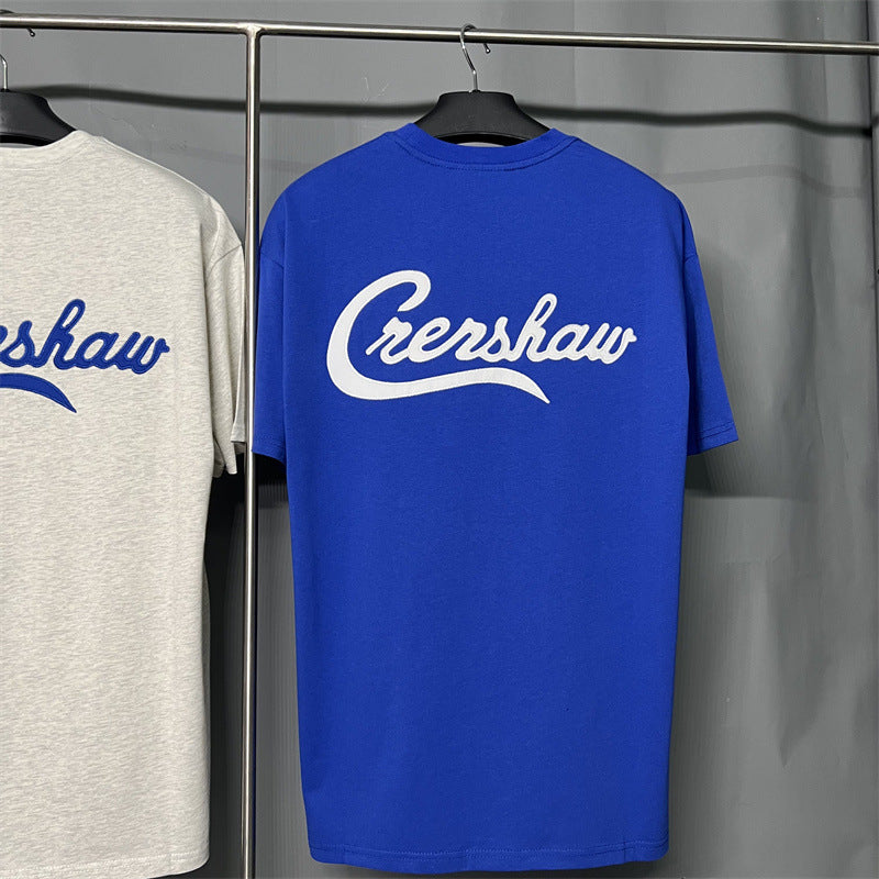 Double Line Charity Limited T-shirt Men's And Women's Cola Letter Embroidery Short