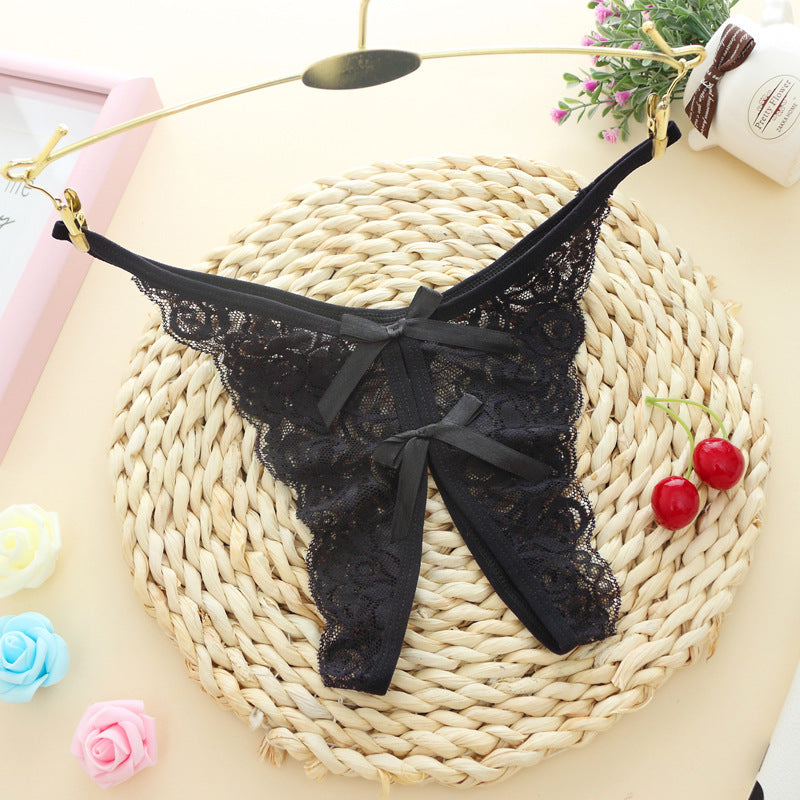 Hollow Out Lace Women's Panties Open Gear See-through
