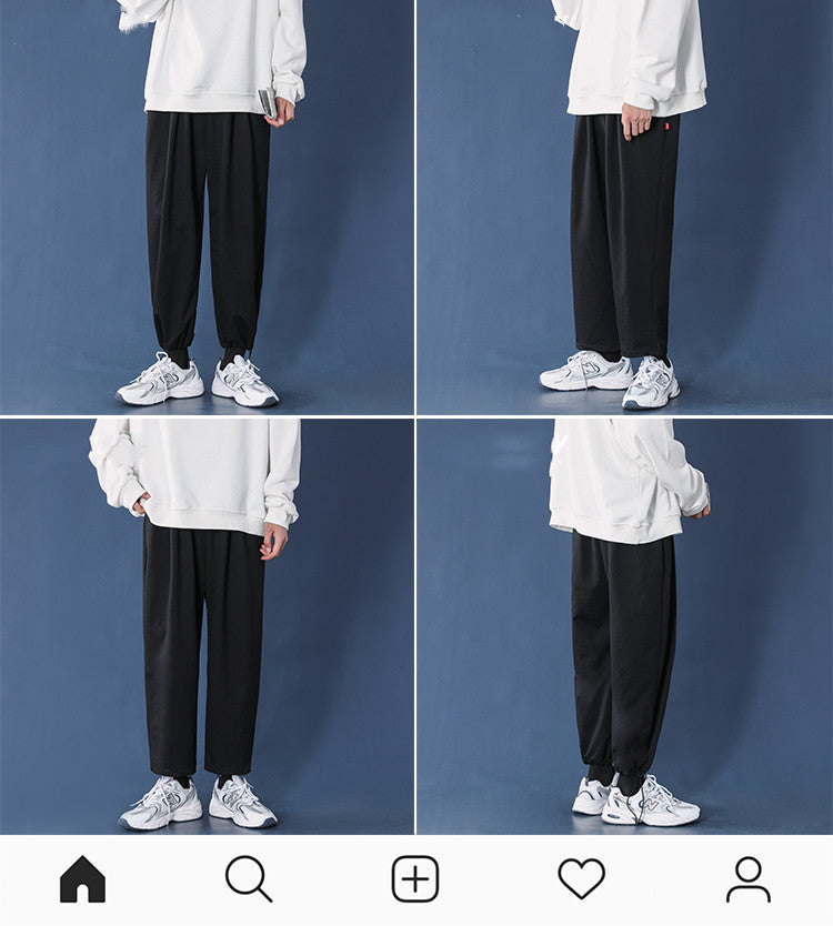 Wide-leg Drawstring Trousers Basketball All-match Loose Guard Pants