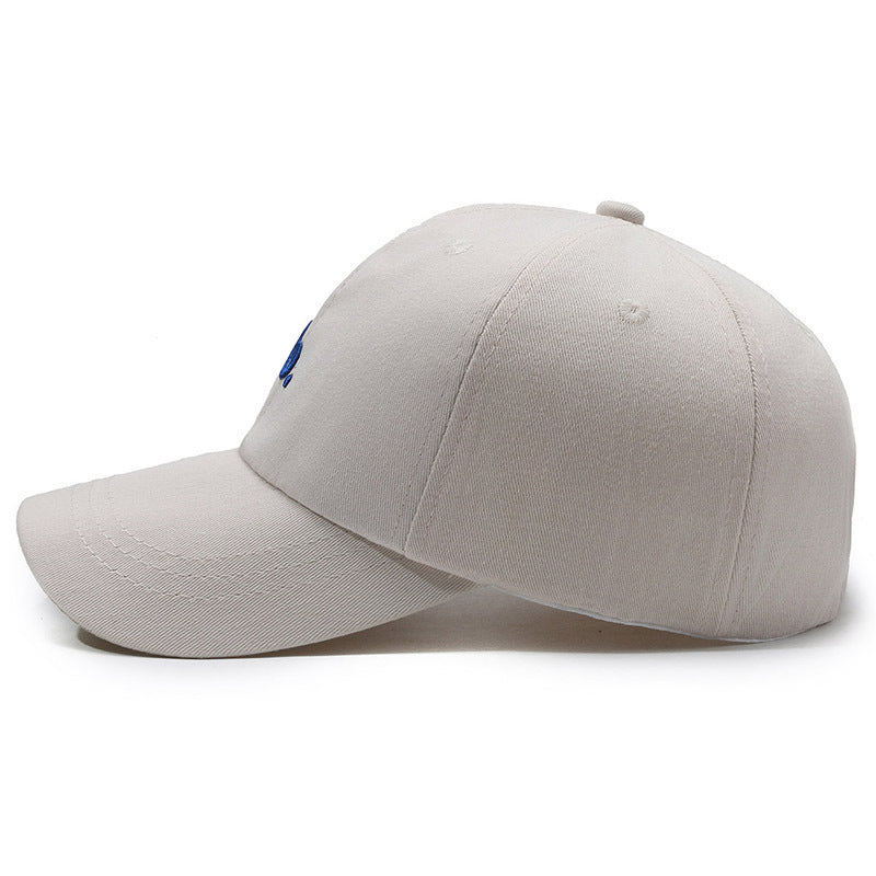 Letter B Soft Top All-match Casual Curved Brim Face-looking Little Girl Peaked Cap