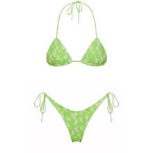 Printed Reversible Lace-up Triangle Bikini