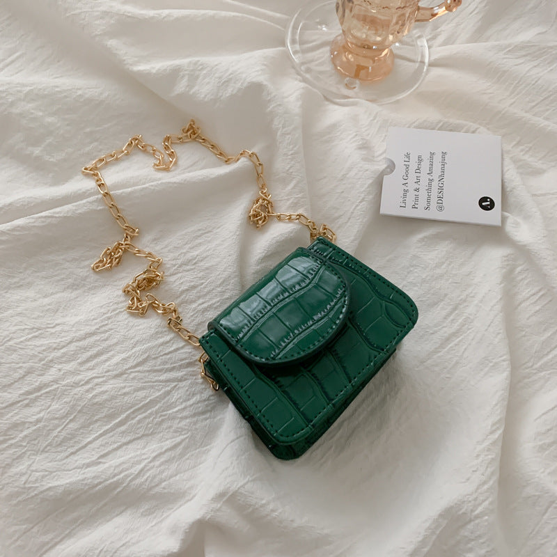 Mini Texture All-match Chain One-shoulder Stone Grain Crossbody Bag