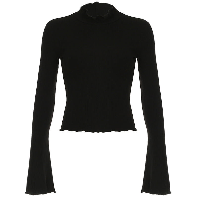 New Slim Fit Slimming Long Sleeves Knitted Top For Women
