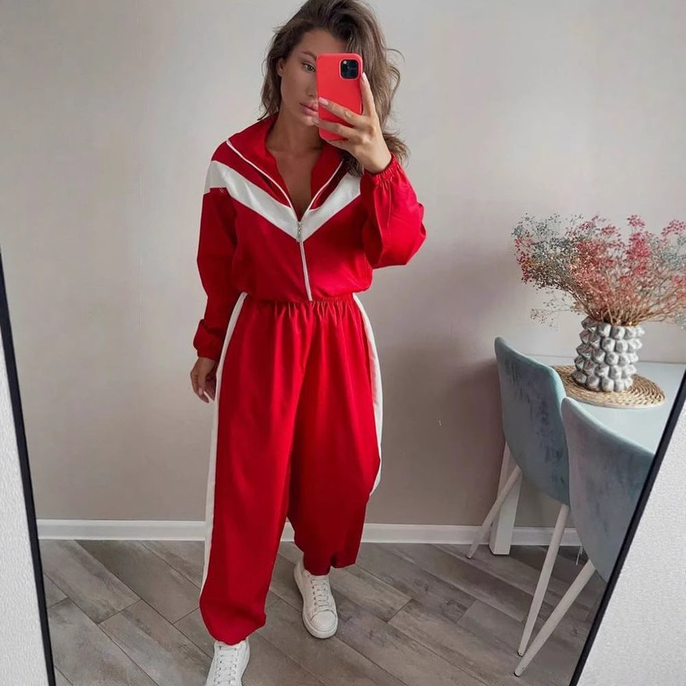 Sport Cardigan Trousers Suit Street Style Suit
