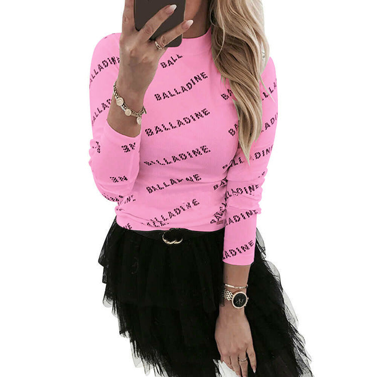 Women's Printed Long Sleeved Close Fitting Base Shirt