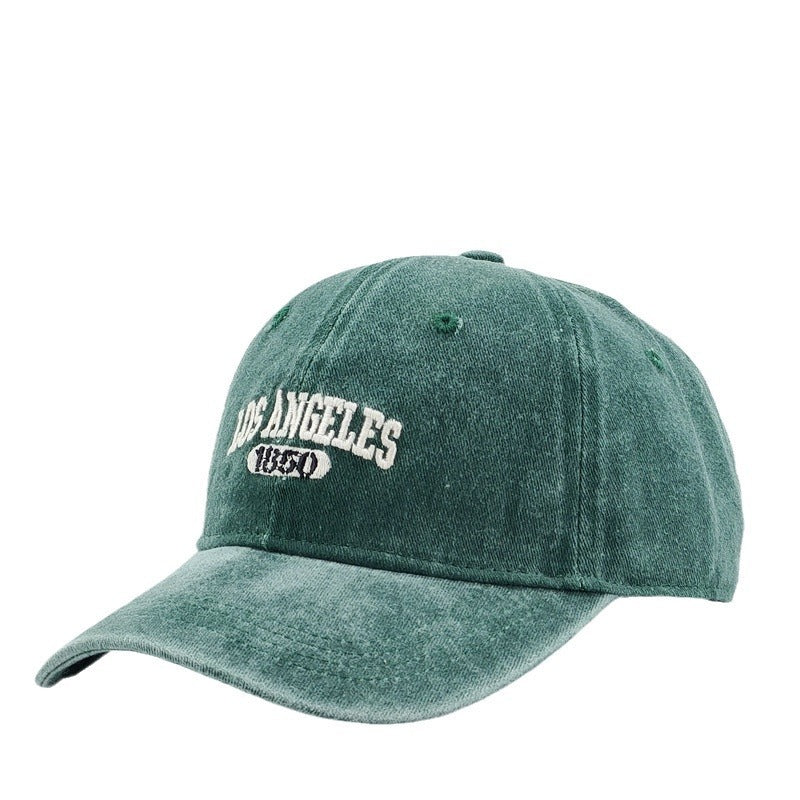 Retro Personalized Washed Distressed Letters Embroidered Peaked Cap
