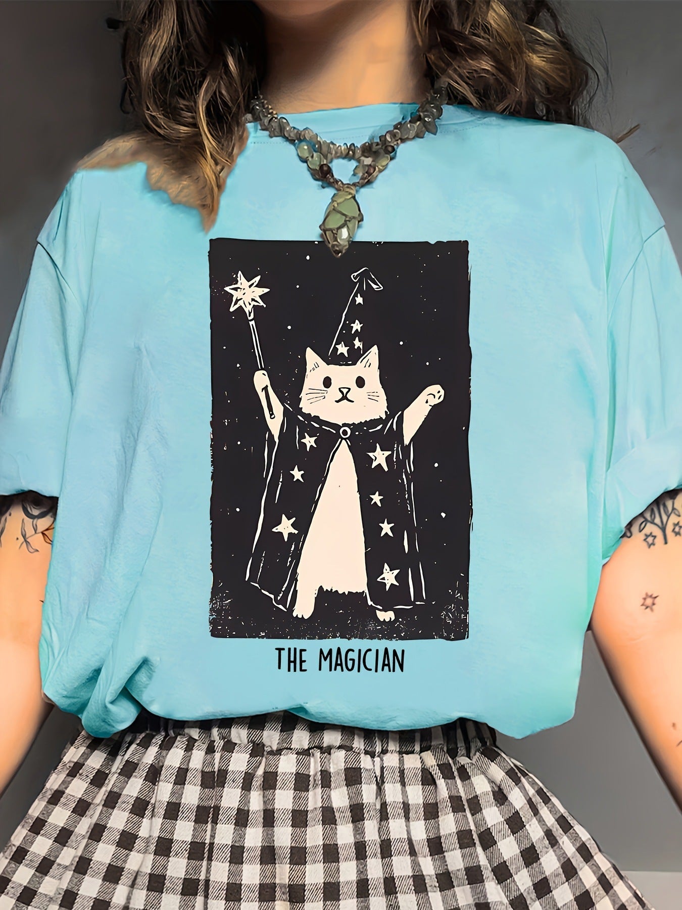 Women's Magic Kitten Cute Printed Cartoon Short Sleeve