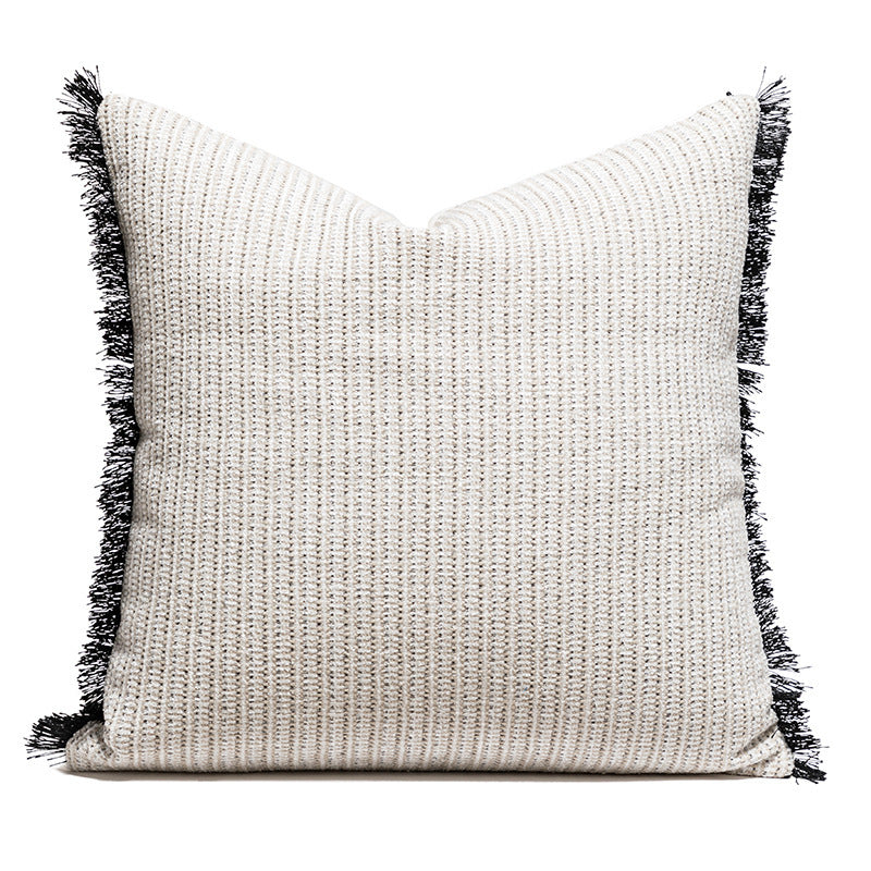 Nordic PU Leather Pillow Geometric Abstract Veneer Stitching Cushion Simple Modern Living Room Backrest Pillow Pillow Cover