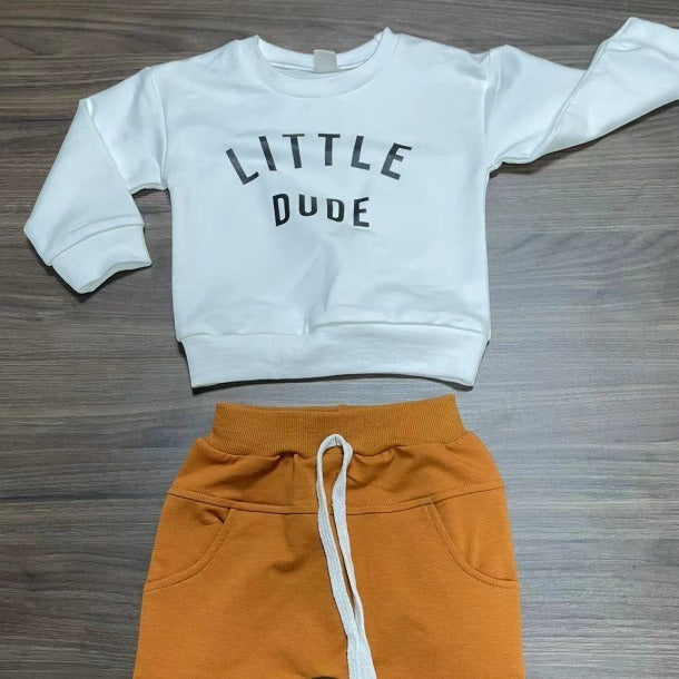 Boys' Casual BUBS Letter Print Top Trousers