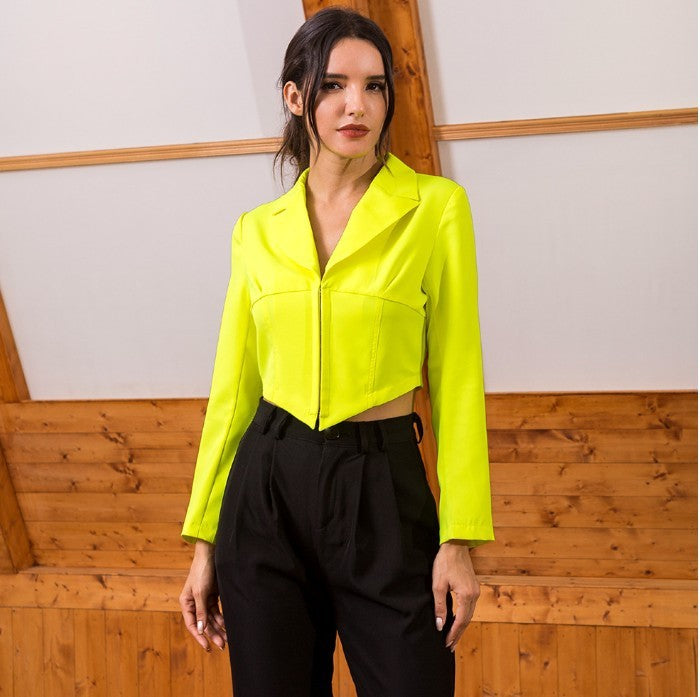 Autumn New Deep V Suit Collar Coat