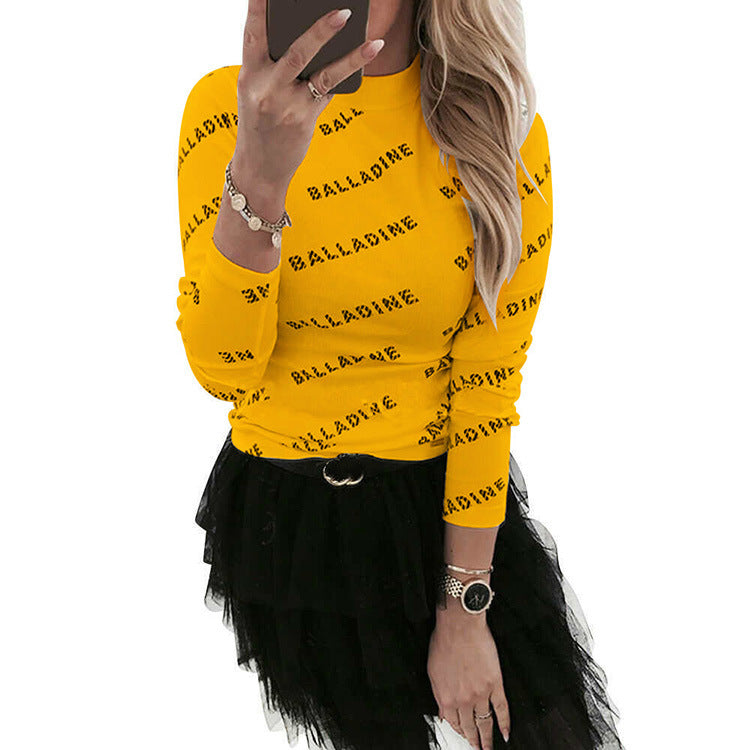 Women's Printed Long Sleeved Close Fitting Base Shirt