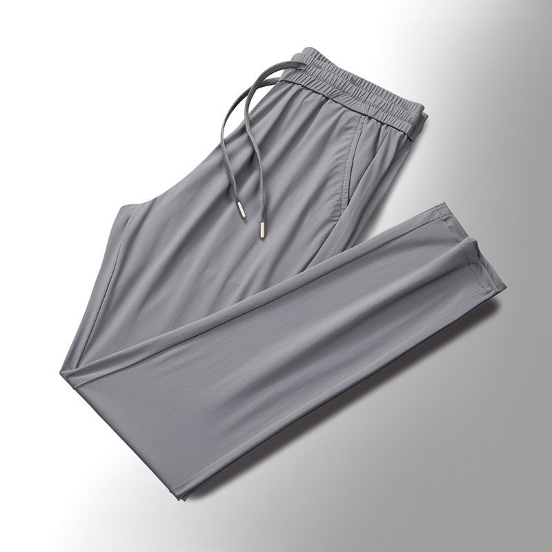 Milk Silk High Elastic Casual Pants Men's Thin Elastic Strap