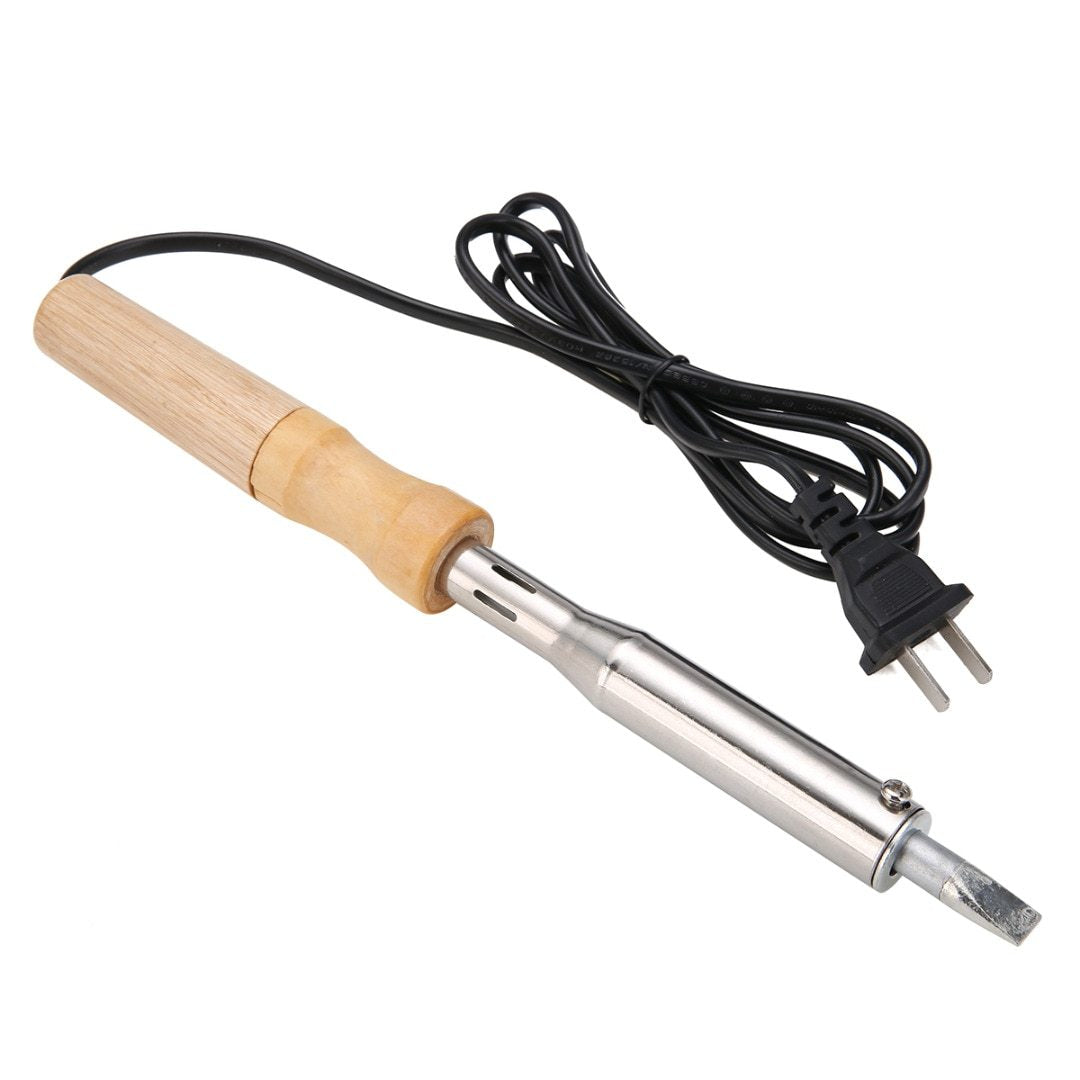 Electric pen with wooden handle