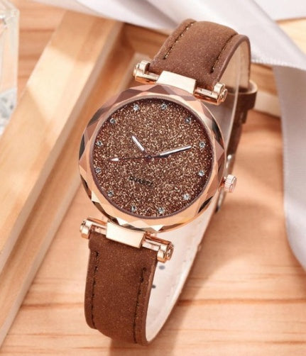 Star Fashion Frosted Belt Watch