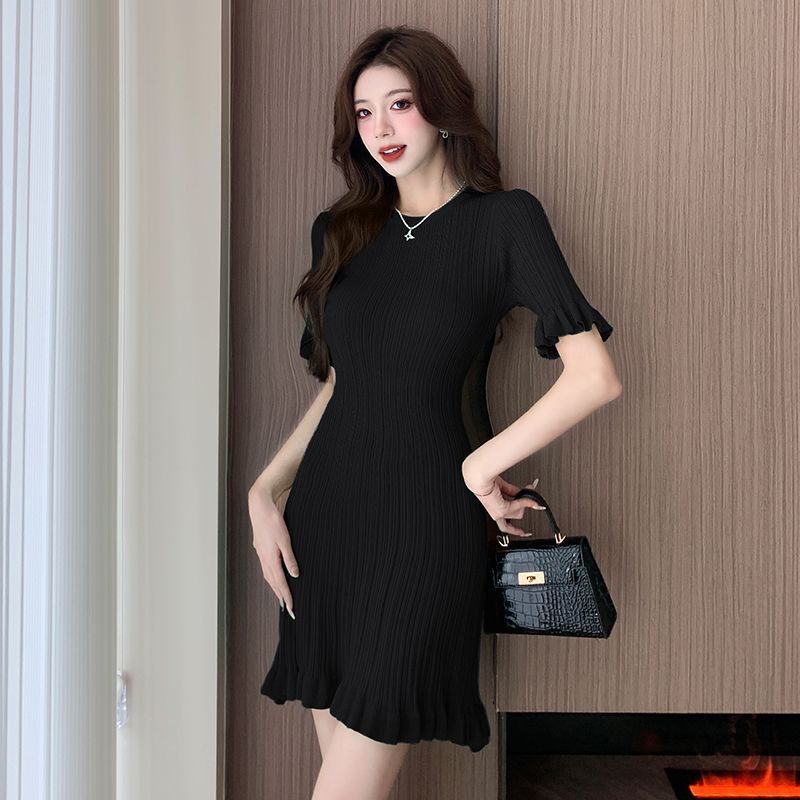 Sweet Gentle French Style Temperament Knitted Dress