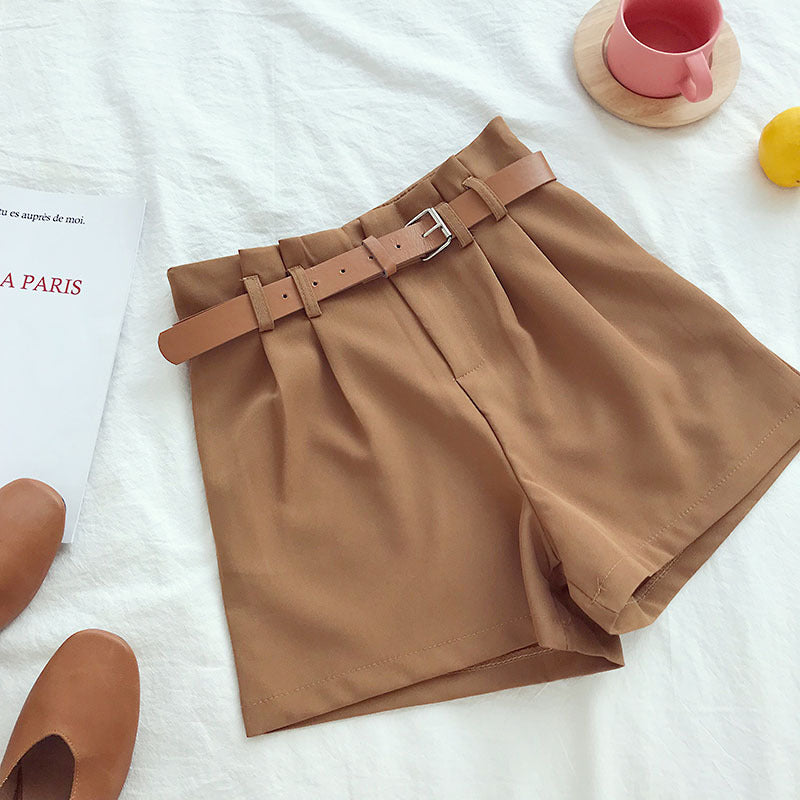 Casual wide-leg suit shorts