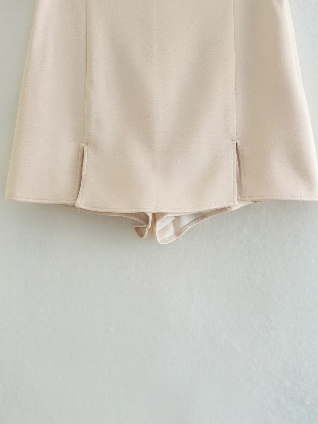 New Tricolor Split Design Textured Culottes