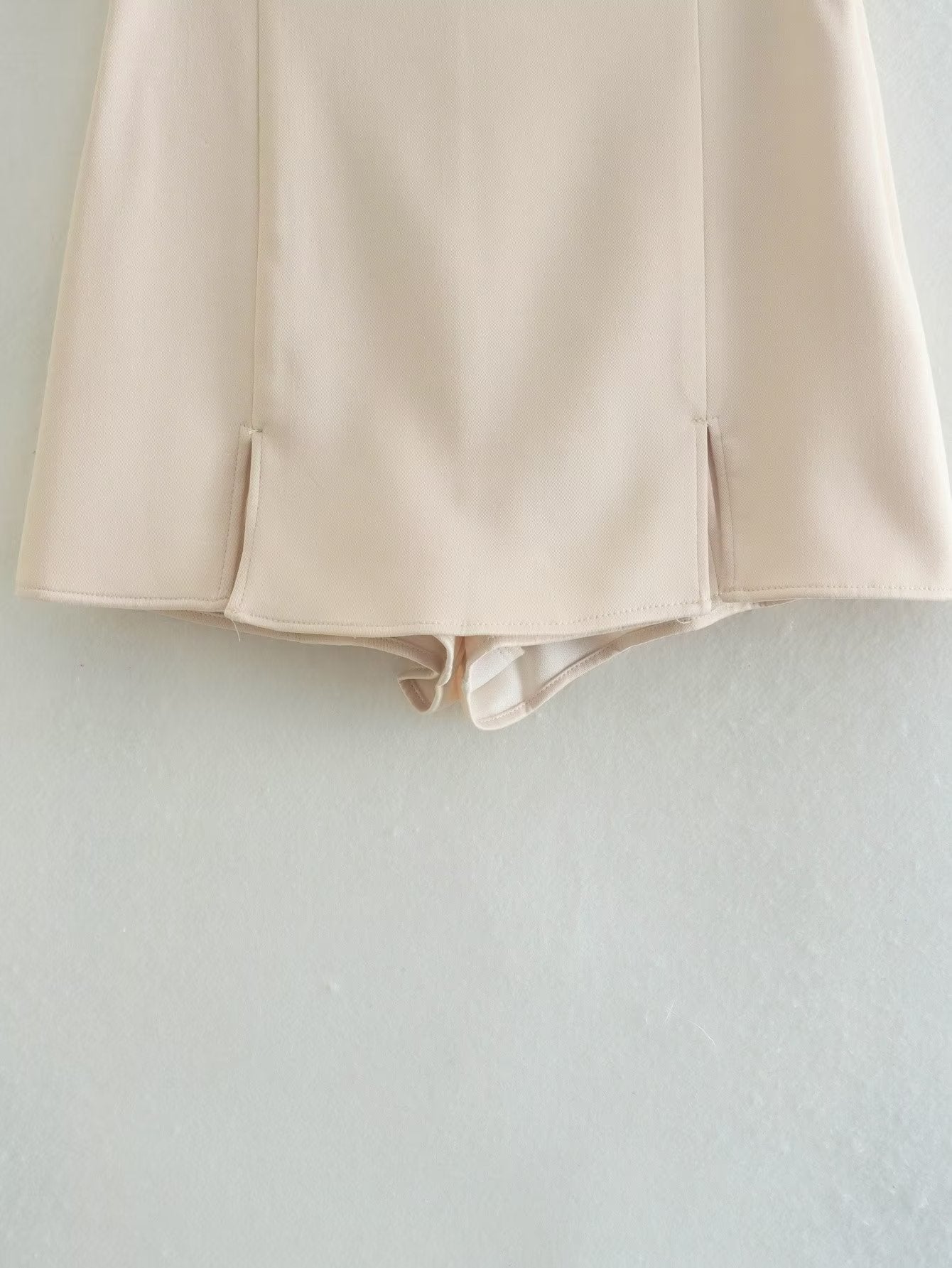 New Tricolor Split Design Textured Culottes