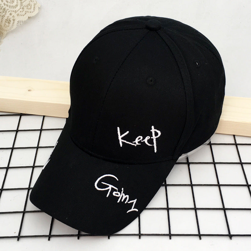 Letter Embroidered Duck Tongue Hat