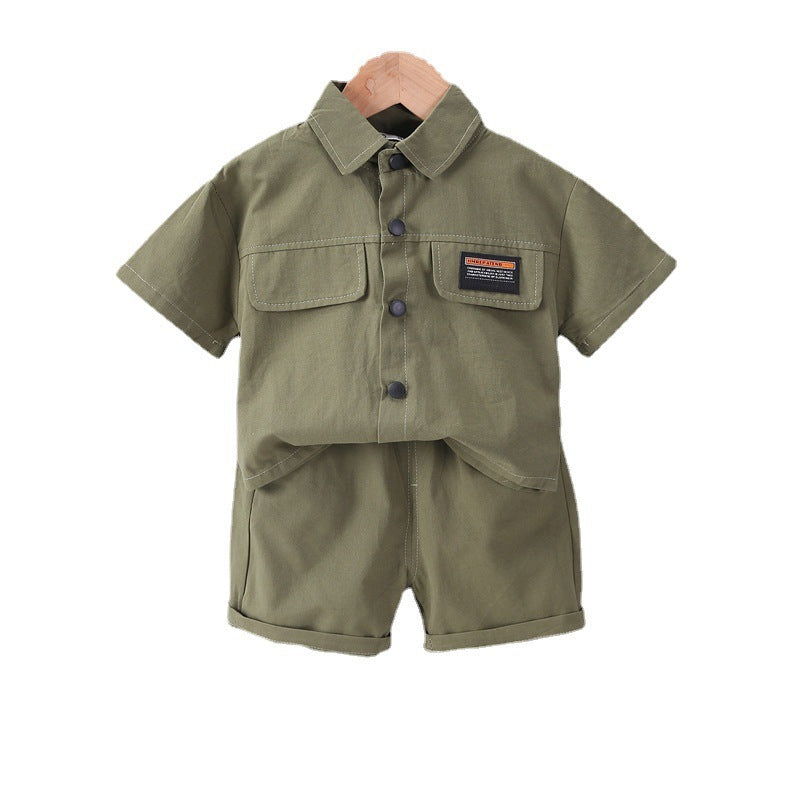 Boys' Short-sleeved Shorts Overall Suit