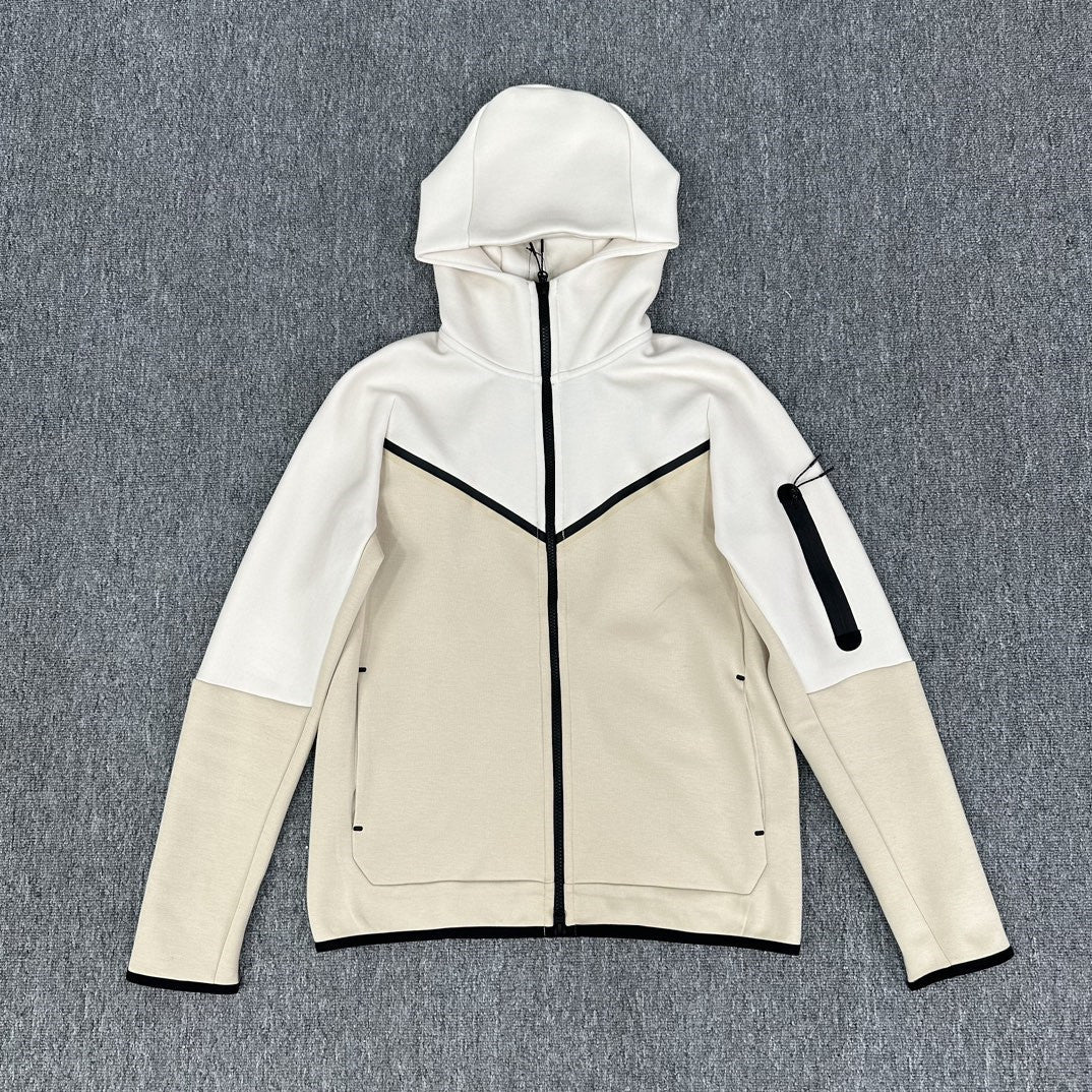 Men's Cotton Knitting Hooded Zipper Sweater Sports Casual Jacket