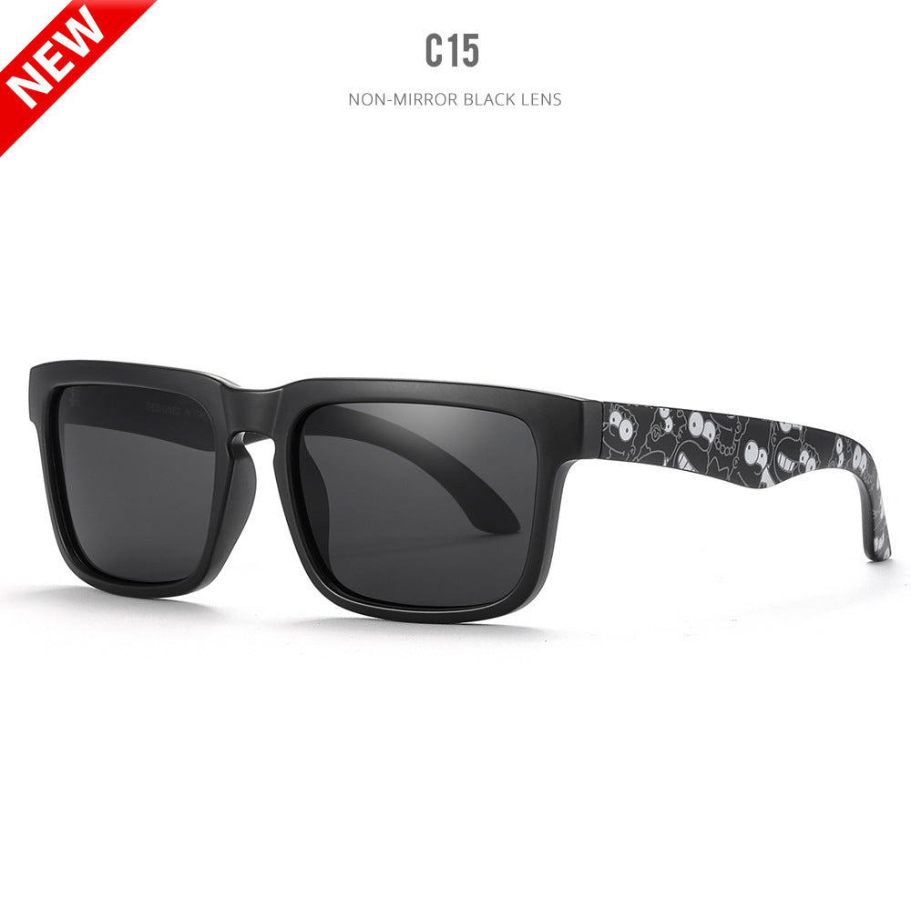 Outdoor Sunglasses Square Sunglasses Colorful Real Film UV Protection