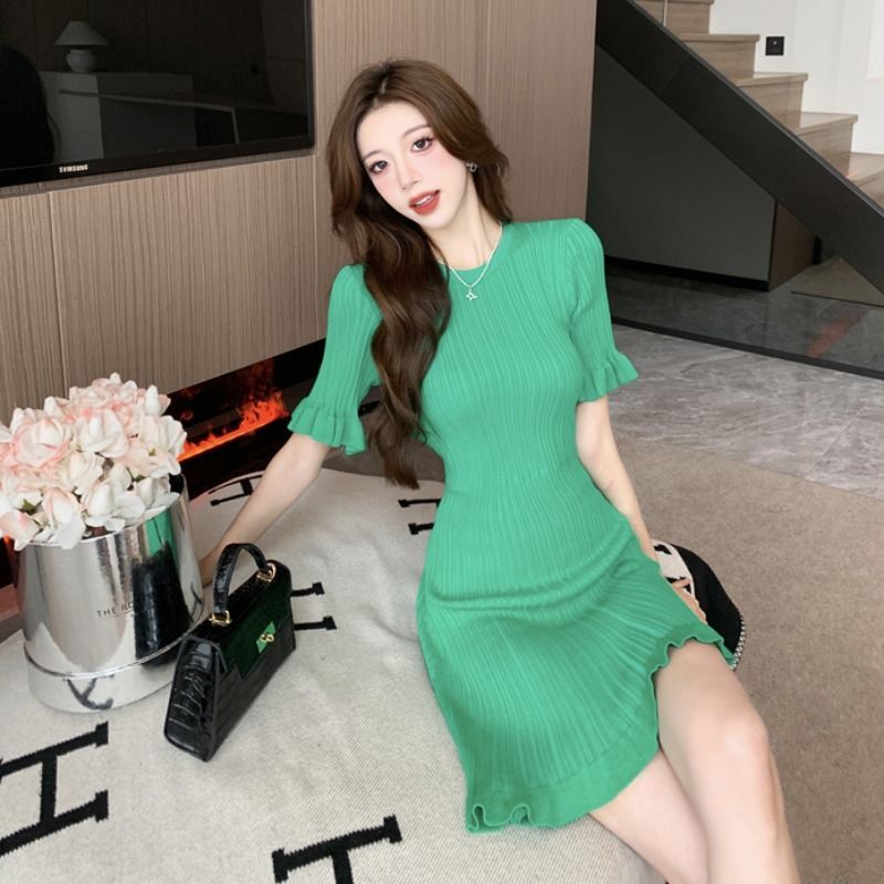 Sweet Gentle French Style Temperament Knitted Dress