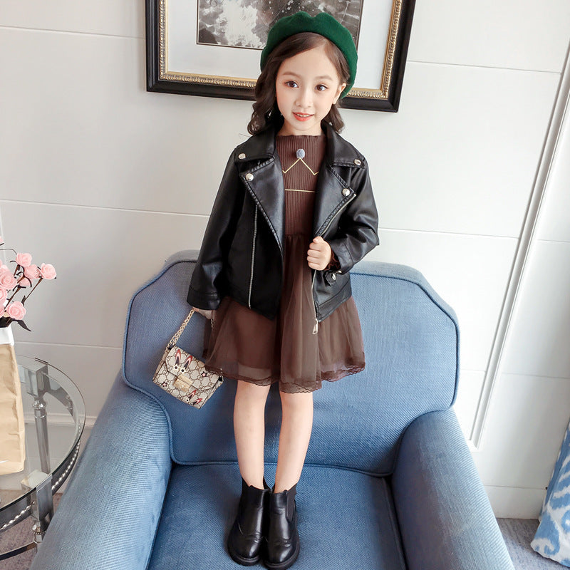 Spring and autumn foreign short jacket leather jacket