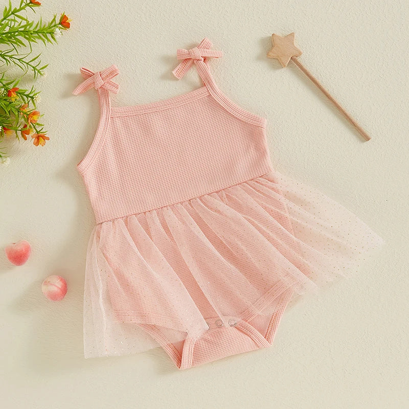 Girls' Sling Flash Tulle Skirt Triangle Jumpsuit