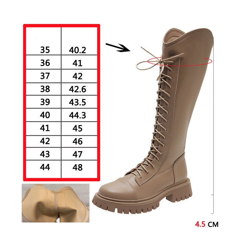 Women's V Mouth Knight Boots With Thick Legs And Big Tube Circumference