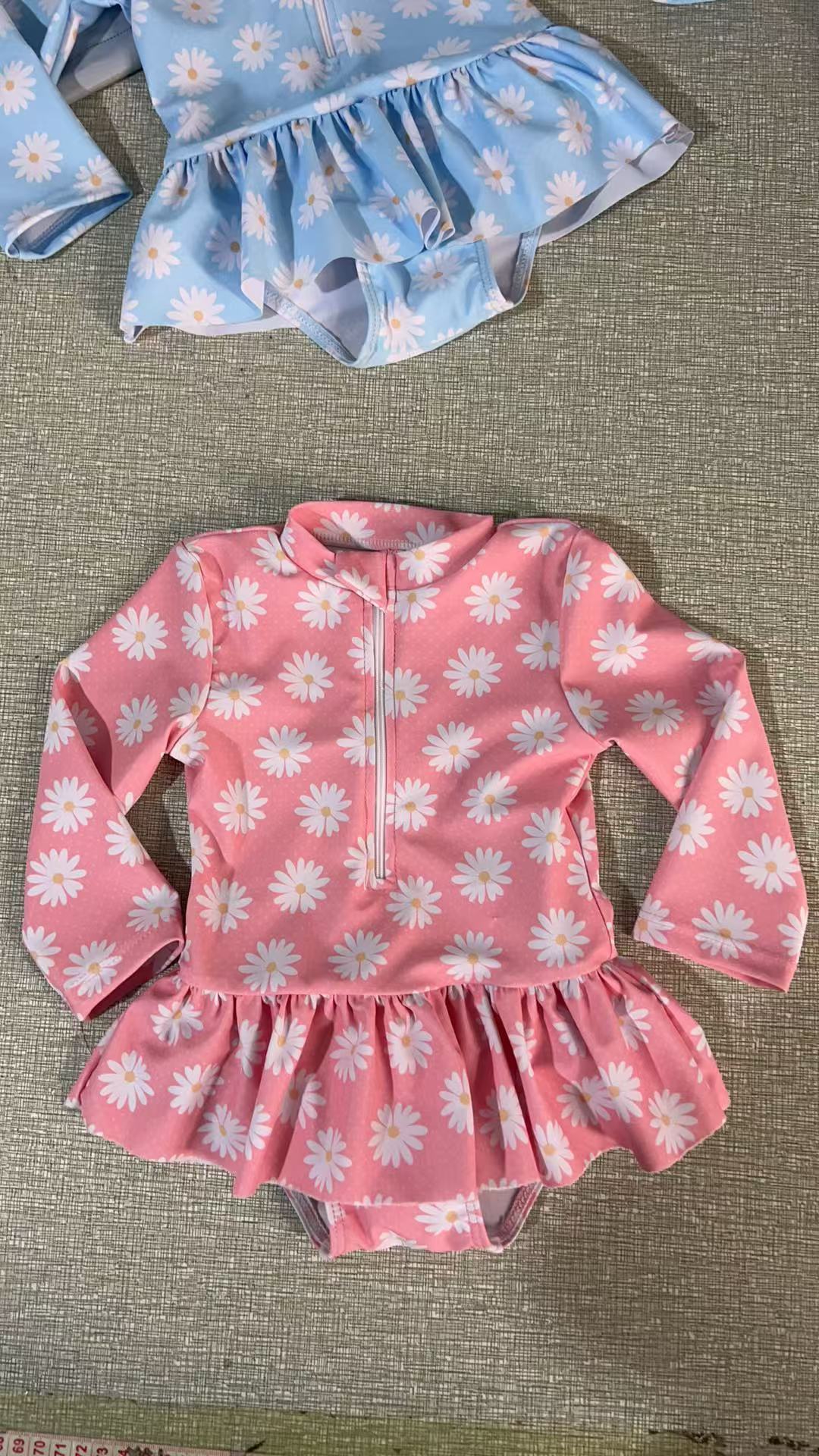 Flower With Skirt Children's Swimsuit