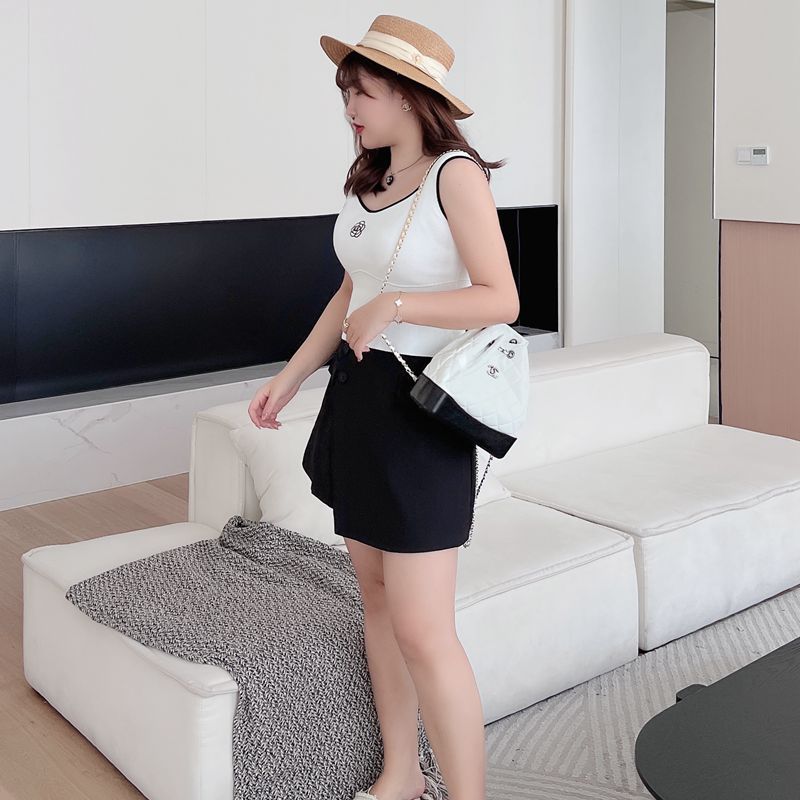 A-line High-waisted Suit With Anti-glare Culottes