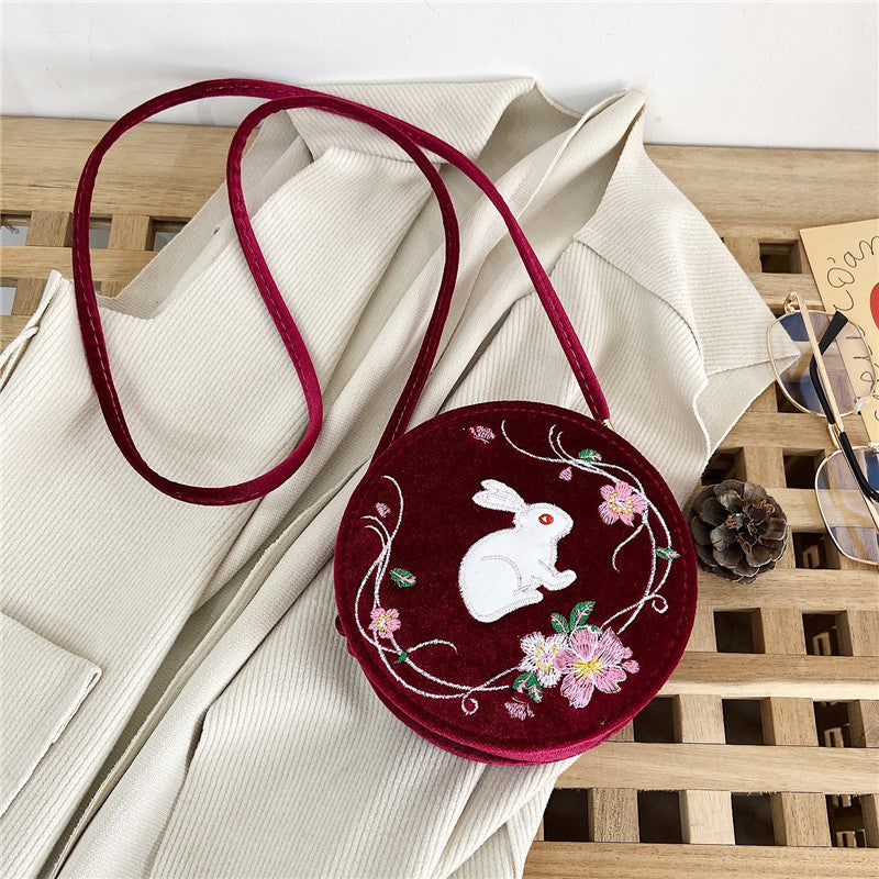 Hanfu Bag Children's Antique Bag Fashion Cute Simple Velvet Small Round Bag