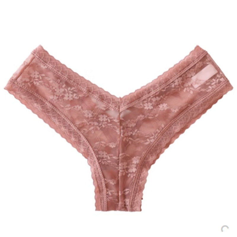 French Sexy Underwear Transparent Lace Red