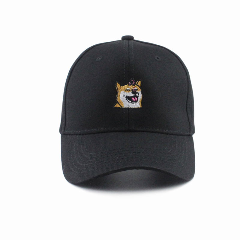 Smiling Chaigou Embroidery Curved Border Cute Student Hat