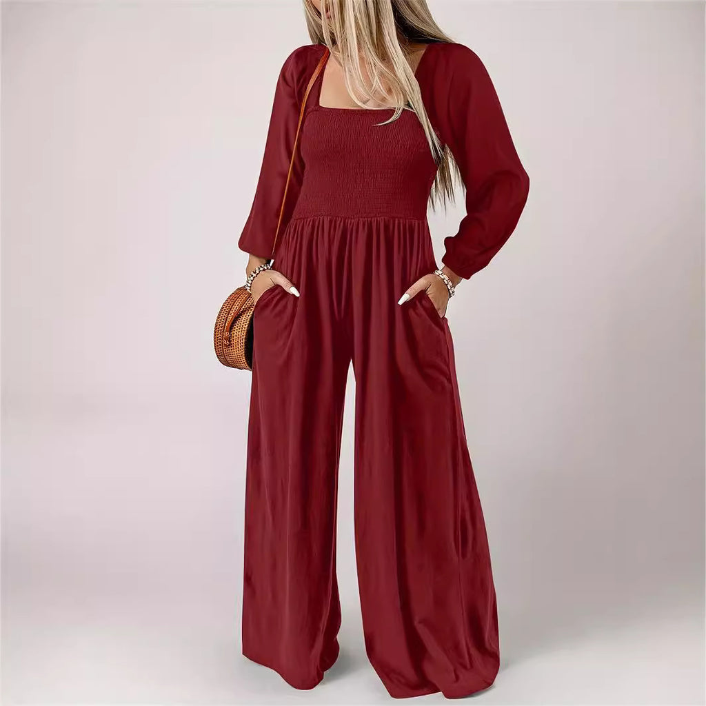 Women's Fashion Wide Leg Trousers Simple Commute Style