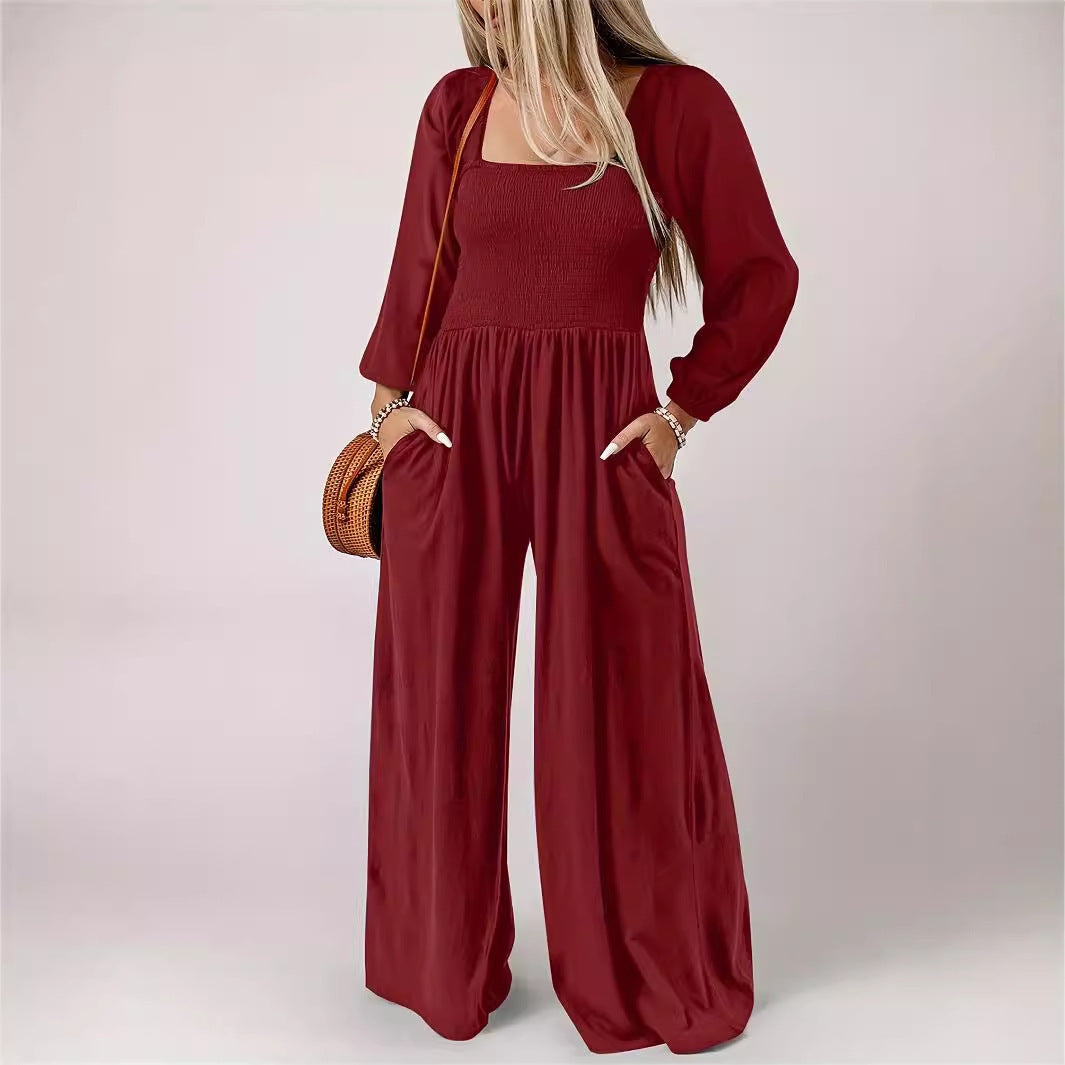 Women's Fashion Wide Leg Trousers Simple Commute Style