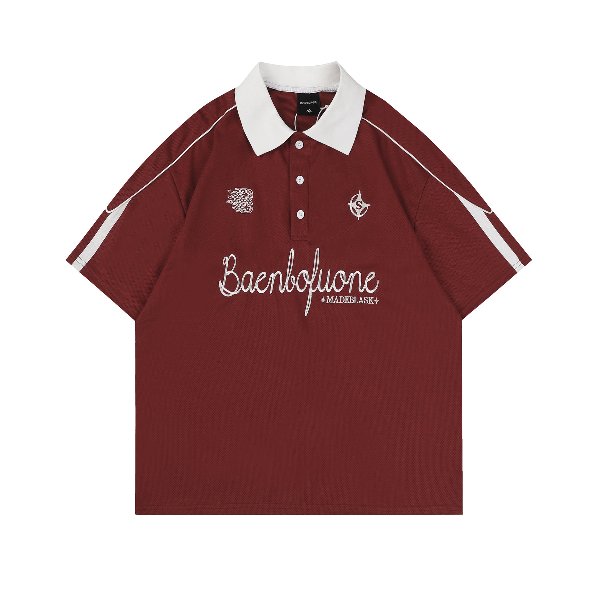 Men's Retro Fashion Brand Lapel T-shirt Color Matching