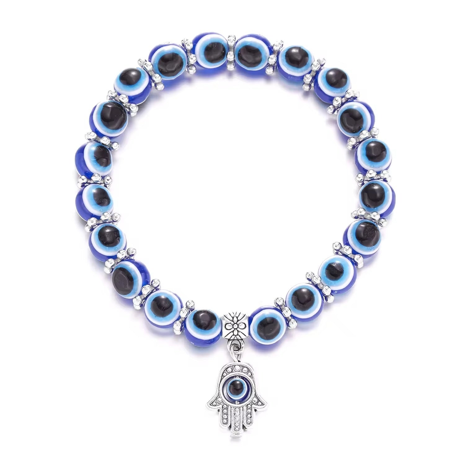Blue Devil's Eye Bracelet Butterfly Turtle Owl Pendant Resin