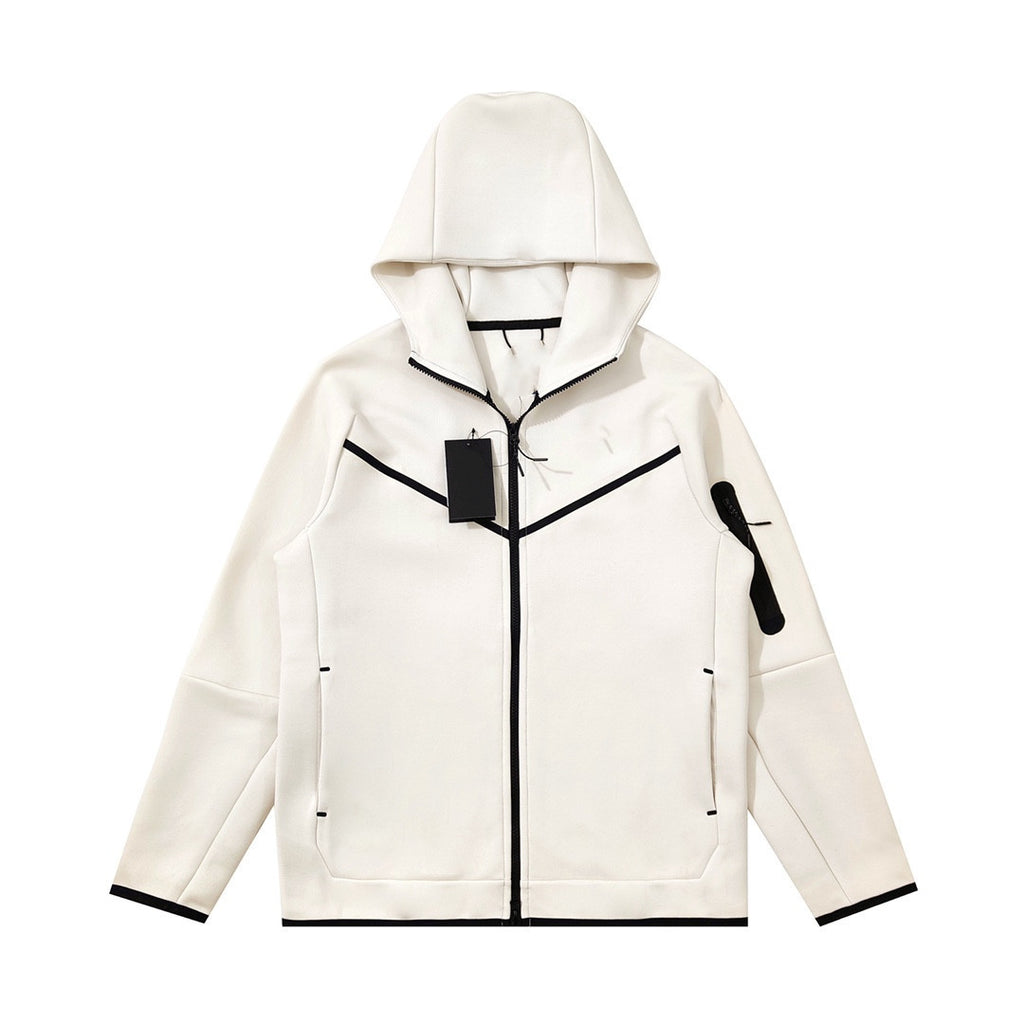 Men's Cotton Knitting Hooded Zipper Sweater Sports Casual Jacket