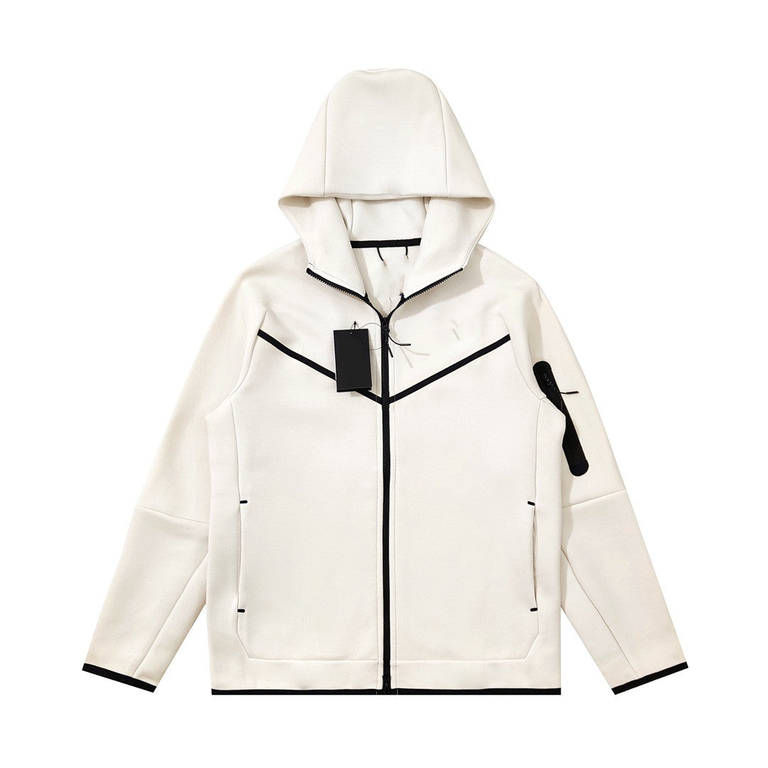 Men's Cotton Knitting Hooded Zipper Sweater Sports Casual Jacket