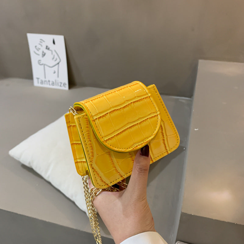 Mini Texture All-match Chain One-shoulder Stone Grain Crossbody Bag