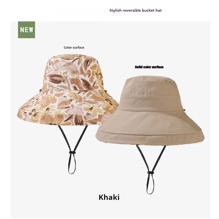 Reversible Fisherman Hat Printed Big Brim Sun-proof