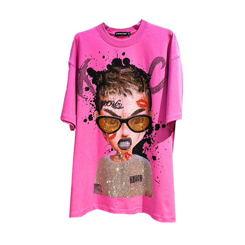 Women's Sunglasses Sweet Cool Cute Loose Inkjet Short Sleeve