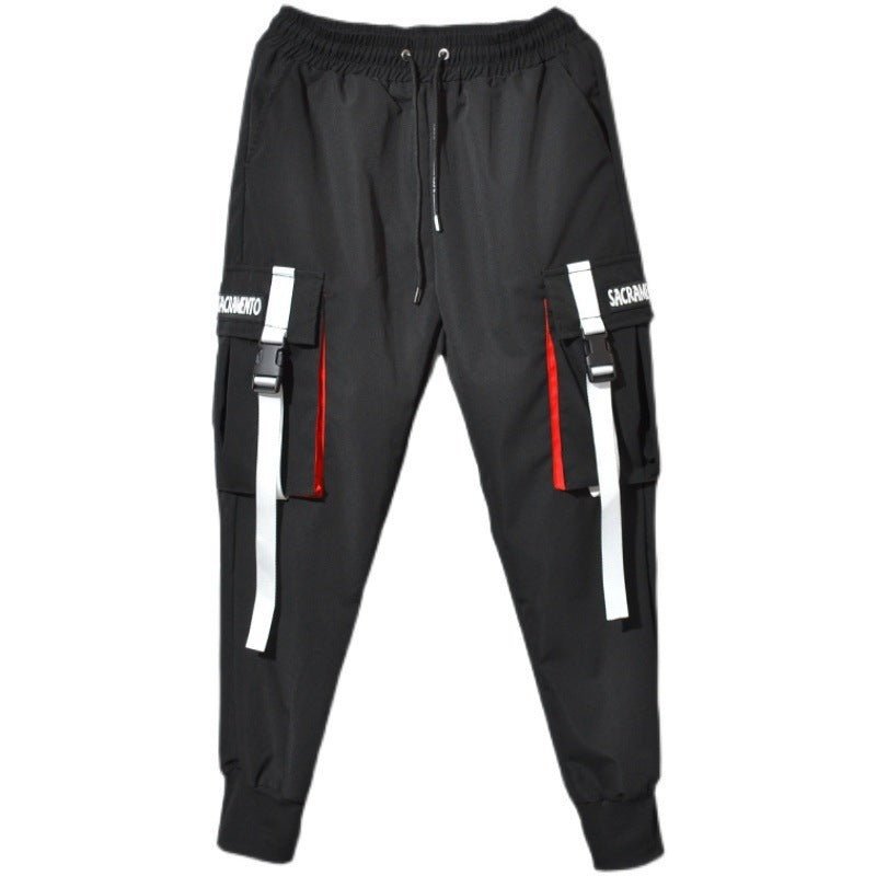 Casual Pants Men's Mechanical Style Japanese Youth Skinny Pants