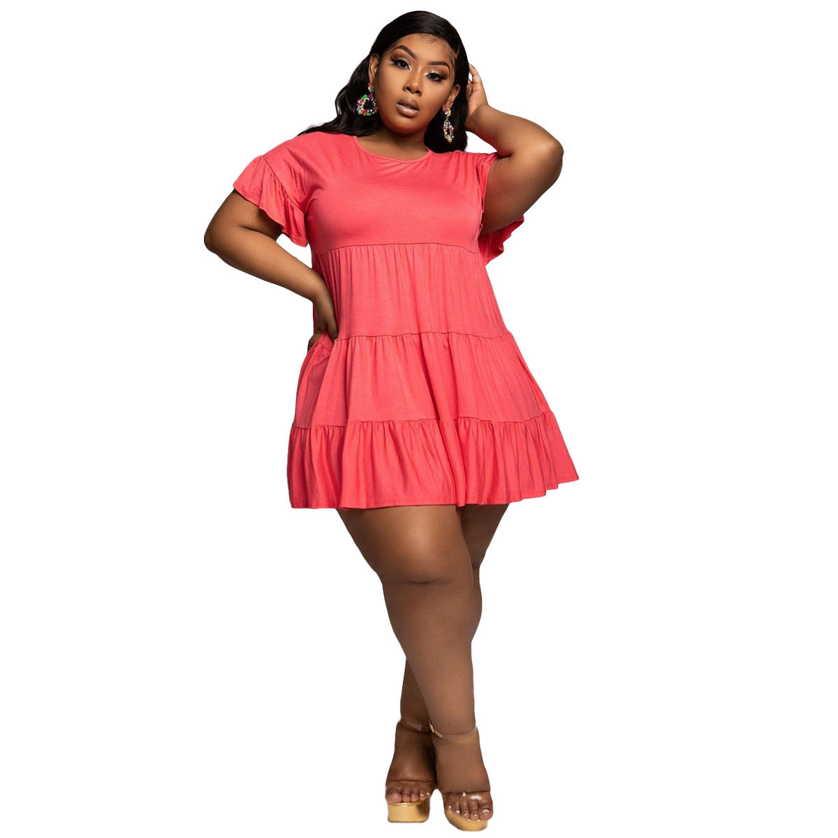 Large Size Stitching Fashion Casual Simple Dress