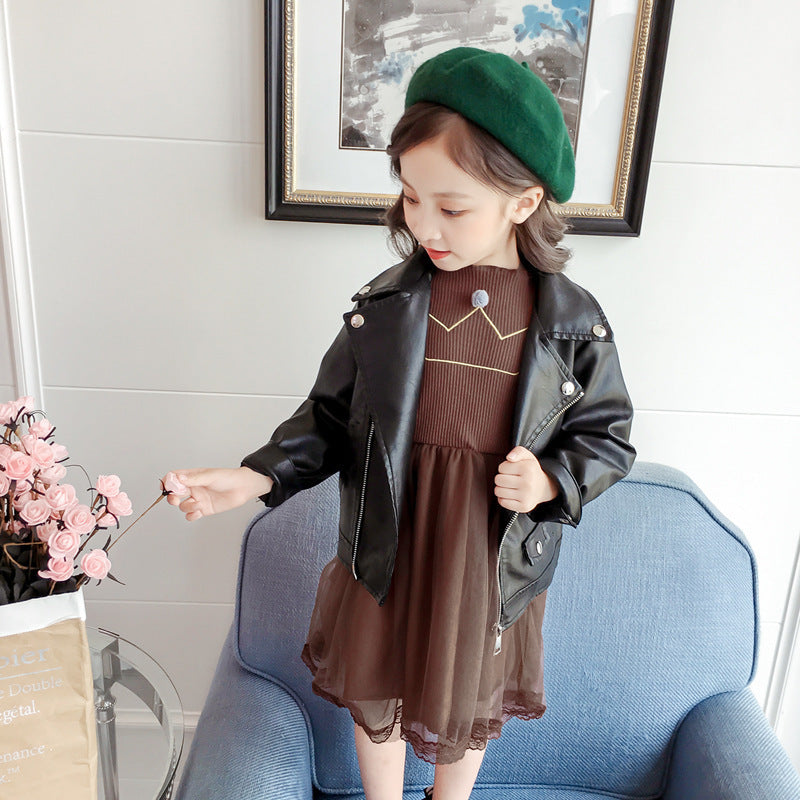 Spring and autumn foreign short jacket leather jacket