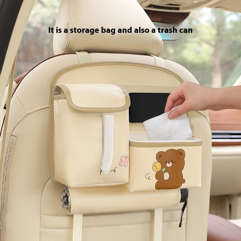 Multifunctional Car Storage Bag Cute Cartoon Rear Seat Back-mounted Storage Bag