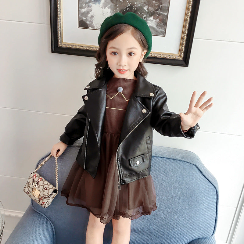 Spring and autumn foreign short jacket leather jacket