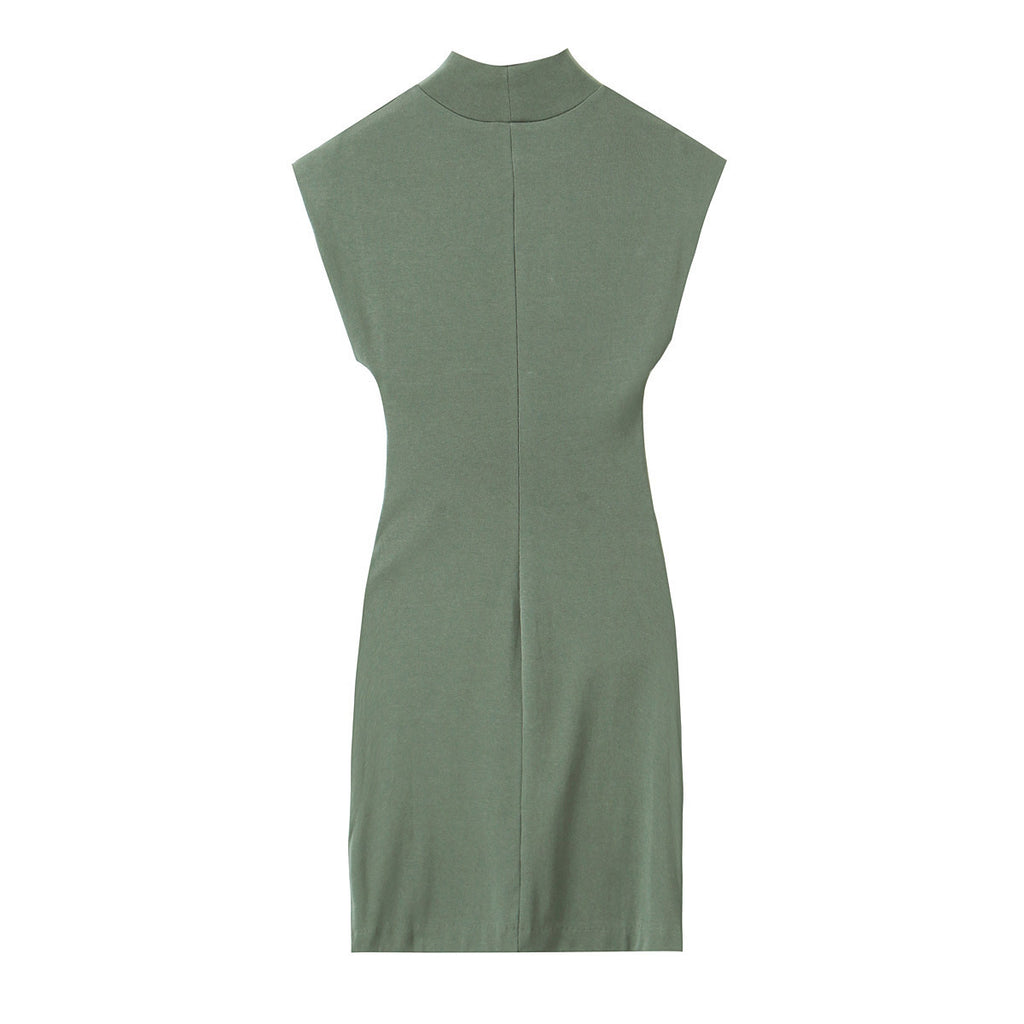 Autumn Women's Pleated Decoration Slim Fit Dress